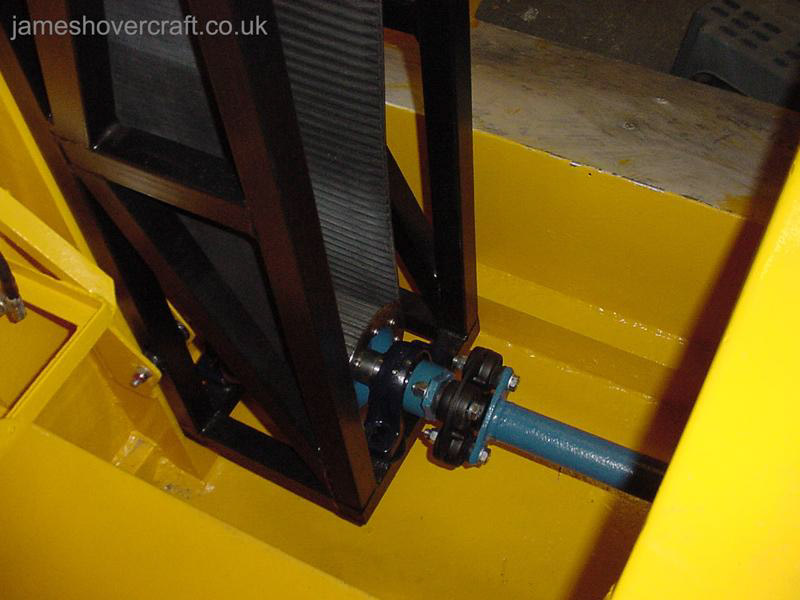 Restoring an old Tiger 12 hovercraft to a fully working state - Aligning the driveshaft (credit: ).